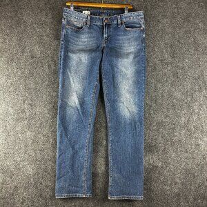 Gap 1969 Jeans Womens 33 Real Straight Medium Wash Cotton Stretch Pockets